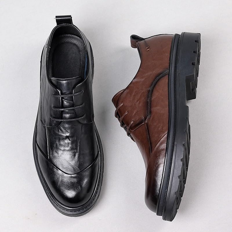 New Men's Oxford Plain Toe Dress Shoes Classic Formal Shoes Classic Lace-up Formal Tuxedo Shoes Anti-slip Low Top Non Slip Prom Wedding Formal Shoes3