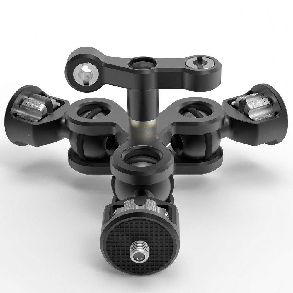 KBREE Adaptador de Montaje de Brazo mágico de Zapata Caliente de Doble Cabeza de Bola multifunción con Tornillo de 3/8 ''1/4'' para Accesorios de cámaras Sony Canon Nikon DSLR