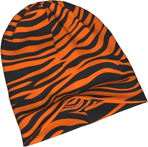 Miniatura 2 de Gorro de punto de invierno con rayas de tigre para hombre suave y cálido gorro de punto para mujer color negro Negro -