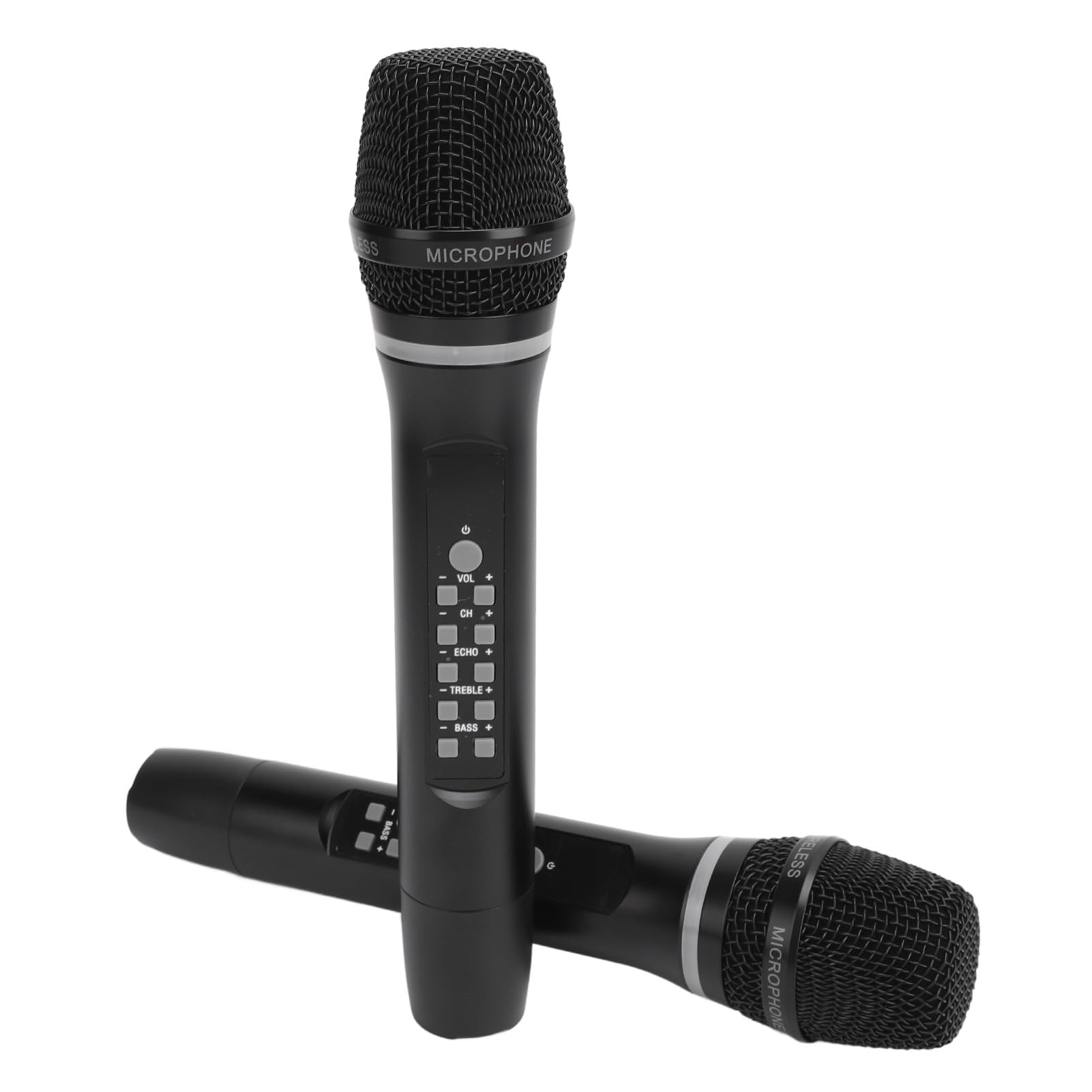 Microfono Wireless Doppio di Microfono Dinamico Cordless Portatile per Feste Karaoke in Casa All'aperto con Design in Alluminio Premium e Batteria a Lunga Durata