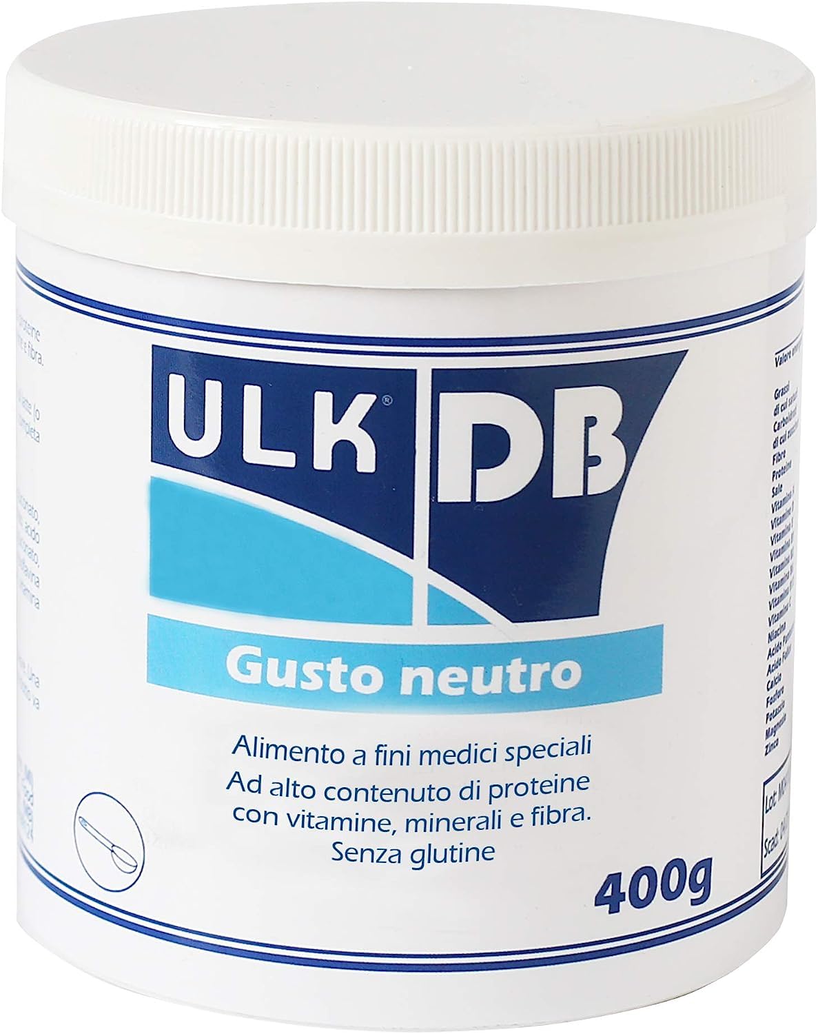 ULK Plus DB | Preparato in Polvere per Bevanda ad Alto Contenuto di Proteine, Addizionato con Vitamine e Minerali | Integratore Proteico (Gusto Neutro)