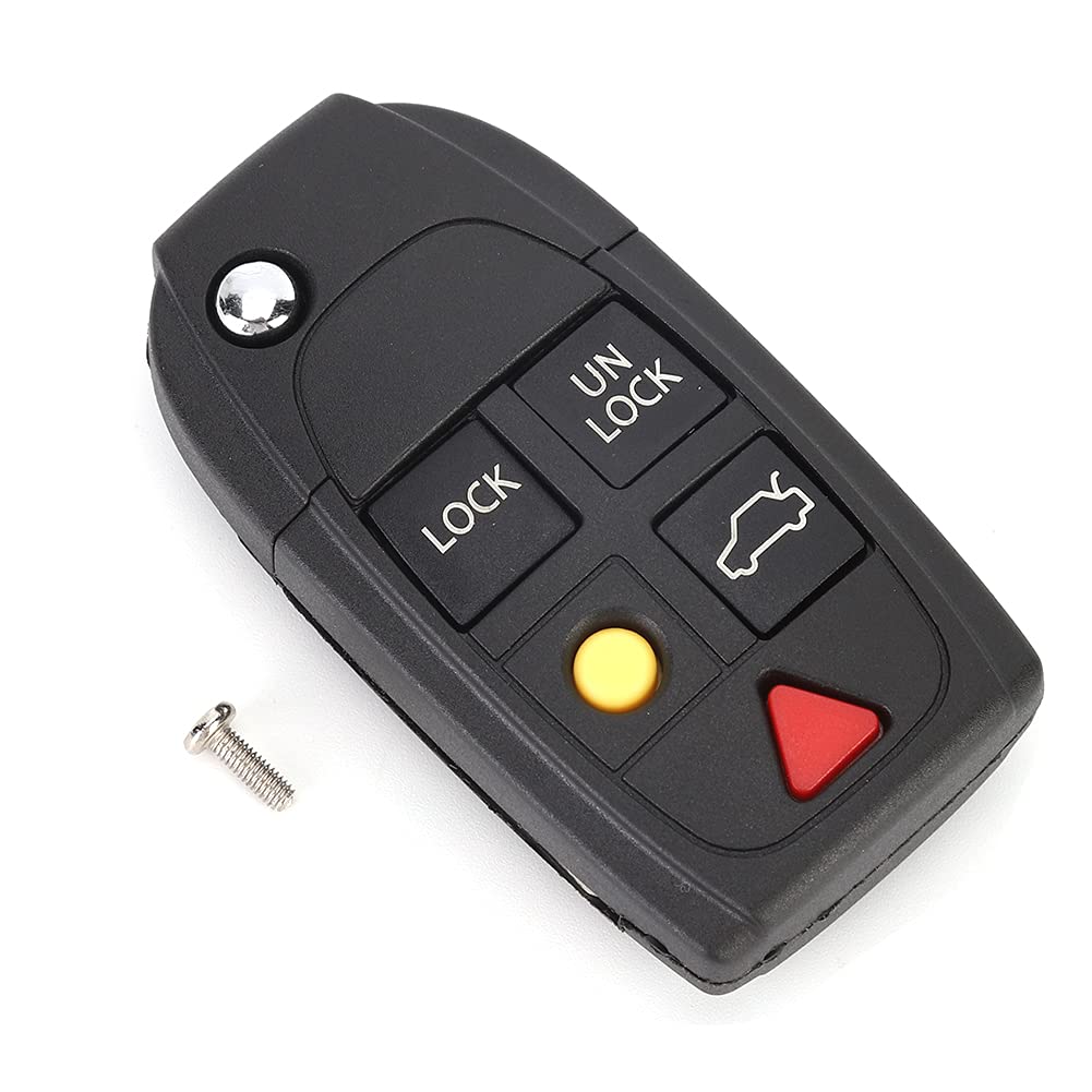 Acouto 5-Button Folding Key Fob Replacement with a small screw