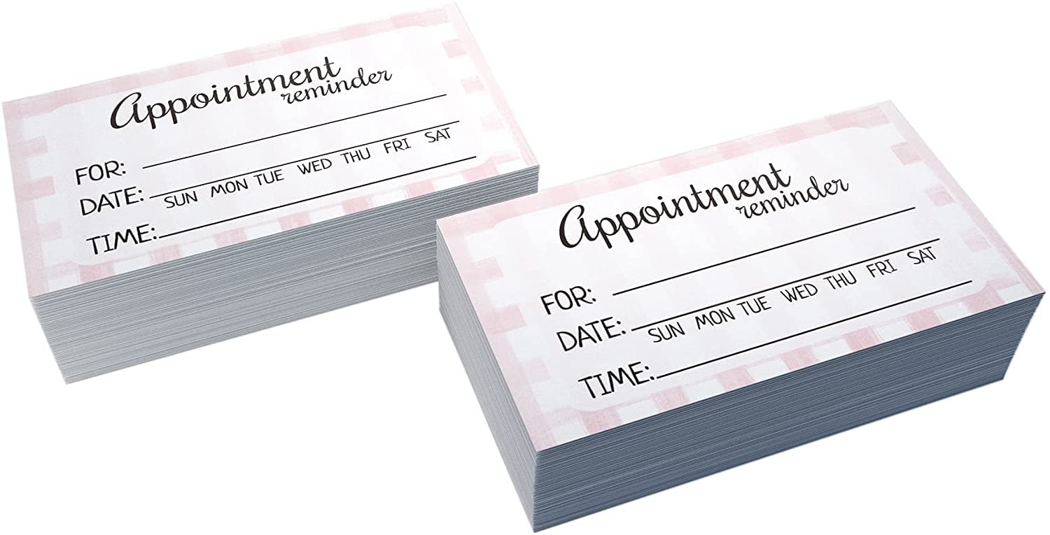 ITZAMNA Biglietti di promemoria per appuntamenti per medici, parrucchieri, saloni di bellezza, toelettatura per animali domestici, spa, automobilistico (rosa, 100