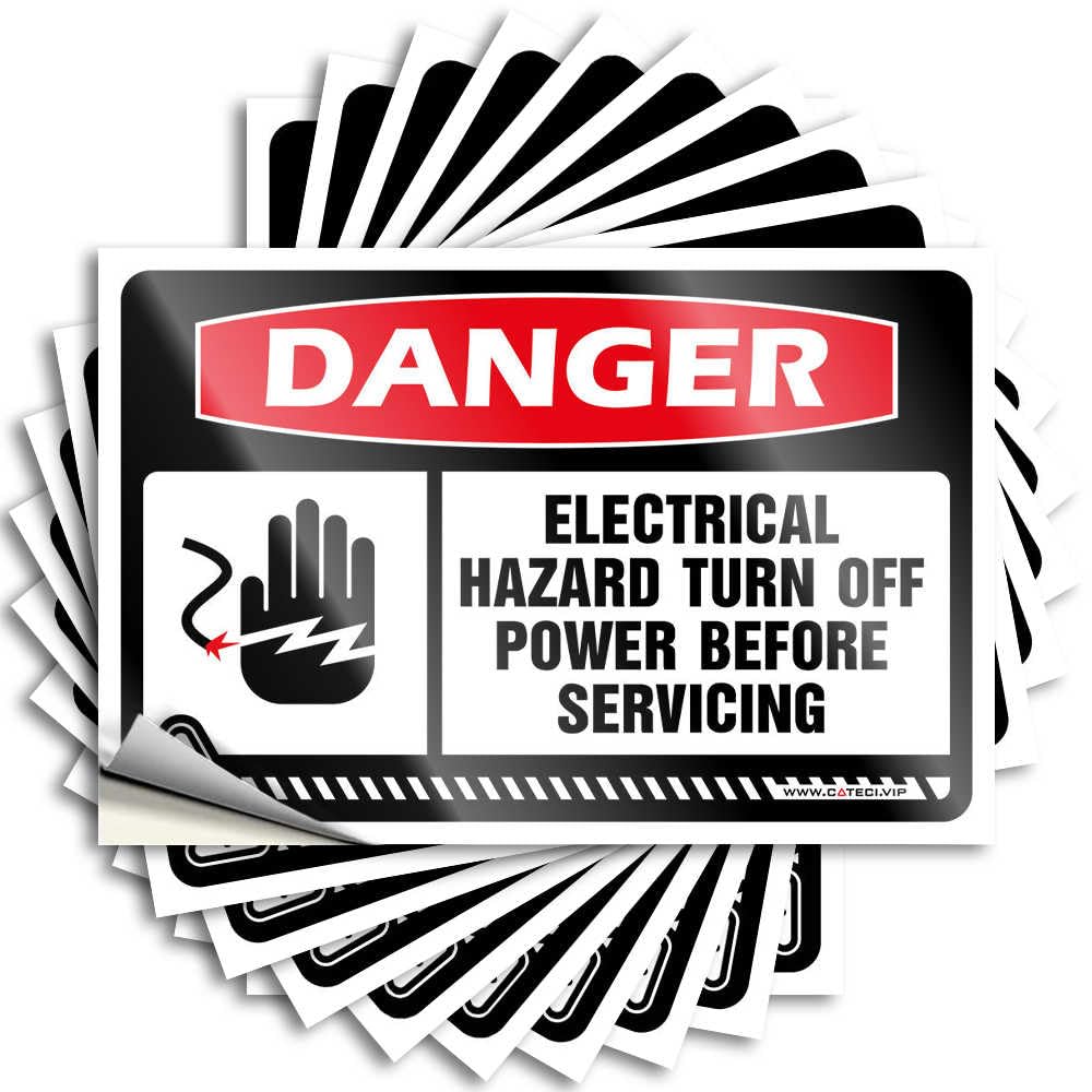 Decals Must | Fun Hat Danger Electrical Hazard Turn Off Power Before Servicing for Winter(12X18CM)
