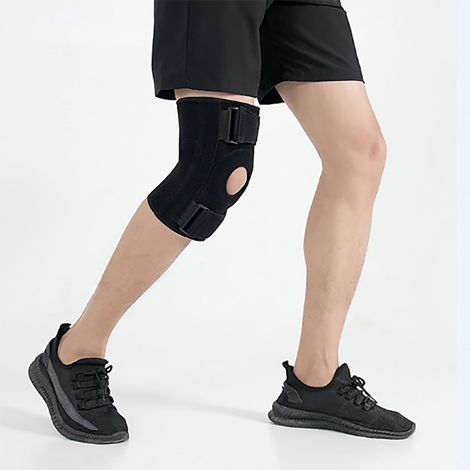 Ginocchiera Professionale per Dolore al Ginocchio, Stabilizzatore a Rotula Aperta per Donne e Uomini, Ginocchiera a Compressione Regolabile con Cuscinetti in Gel per Rotula