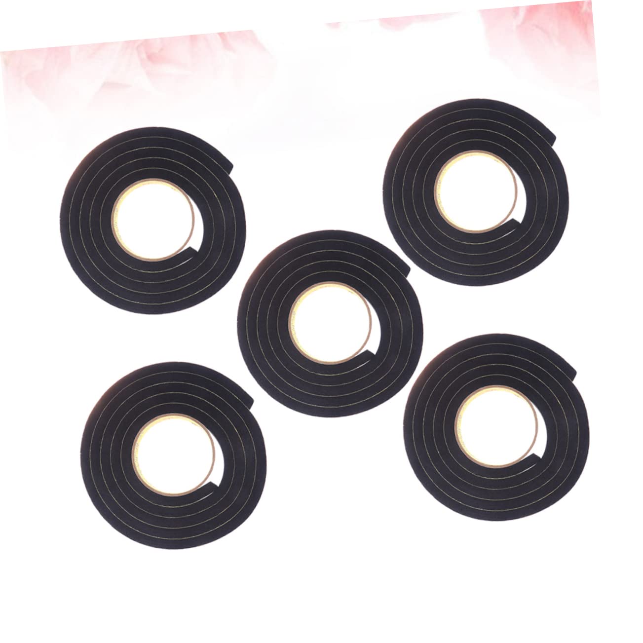 Cabilock 1set Strong Sponge Tape Weather Stripping Door Seal Garage Black Foam Tape Door Stoppers Draft Door Crack Blocker Doors Sealing Adhesive Foam Strips Excluder Bottom Insulation 5pcs