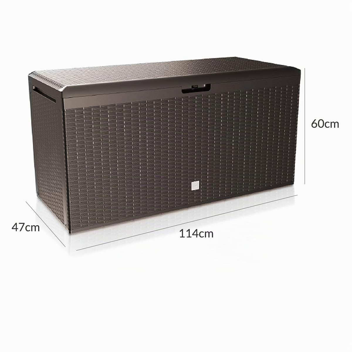 Casaria® Arcón Jardín Exterior Baúl Almacenaje 290L con 6 Ruedas Asas Resistente Intemperie Rayos UV Caja Cojines 117x47x60cm Marrón