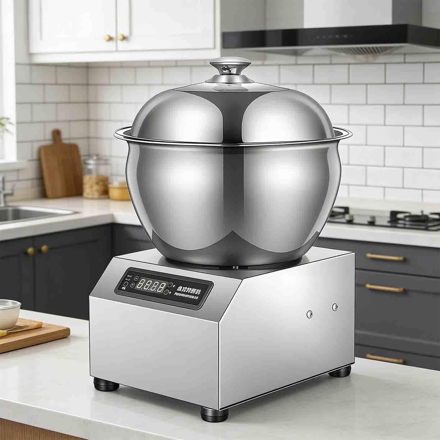 MHKHBA Commercial Spiral Food Blender, 1800w Double-Rotor Dough Mixer, Pizza Dough Mixer, 5kg Capacity, With Timer, Suitable for Baking Pizzerias