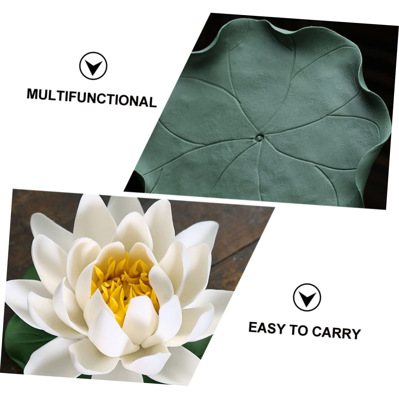 Cabilock 2 Piezas Soporte de Incienso de Cerámica Forma de Flor Base Decorativa para Hogar Zen para y Decoración de Interiores
