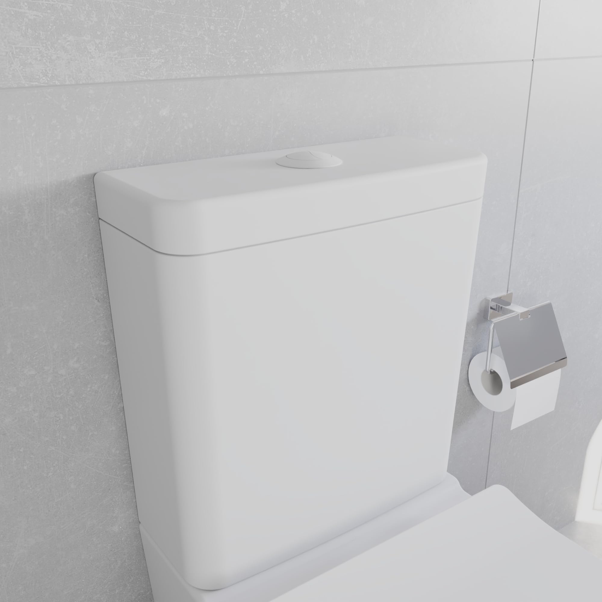 Coppia di sanitari filomuro vaso monoblocco rimless e bidet bianco opaco | Londra
