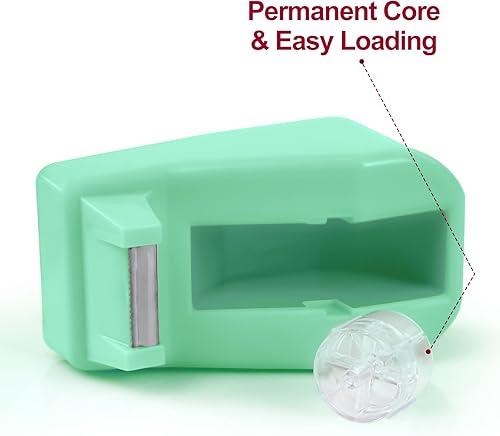 Miniatura 7 de 1 dispensador de cinta de escritorio con base antideslizante pesada, verde (cinta no incluida)