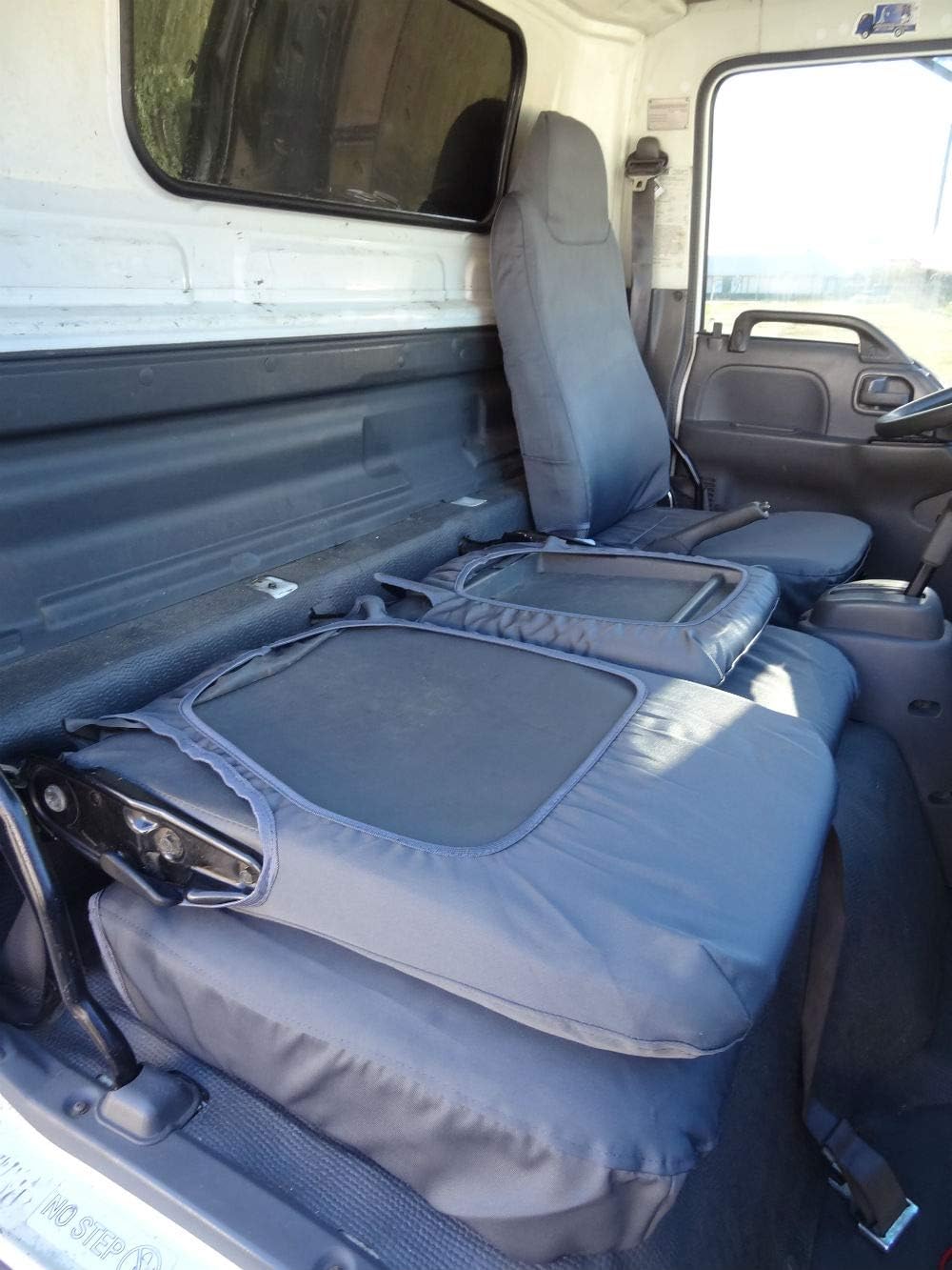 Durafit Seat Covers, 1995-2005 Isuzu NPR & GMC 4500 Commercial Work Truck, 40/60 Comfortable and Durable Car Seat Covers, in Gray Automotive Twill Fabric