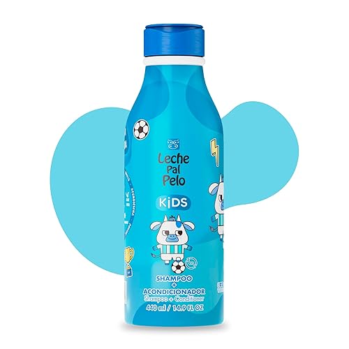 Leche Pal Pelo Champú y acondicionador para niños 2 en 1 suave, sin SLS ni parabenos con coco, aceite de jojoba y aloe vera-14.9 fl. oz
