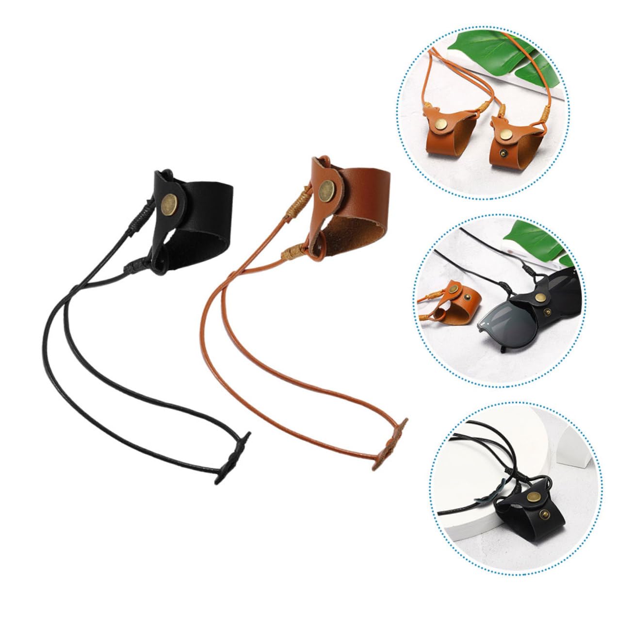 Healeved Cuerda Para Gafas De Sol Y Graduadas De Correa De Cuero Sintético Soporte Para Gafas Para Y Durable Y Resistente Al