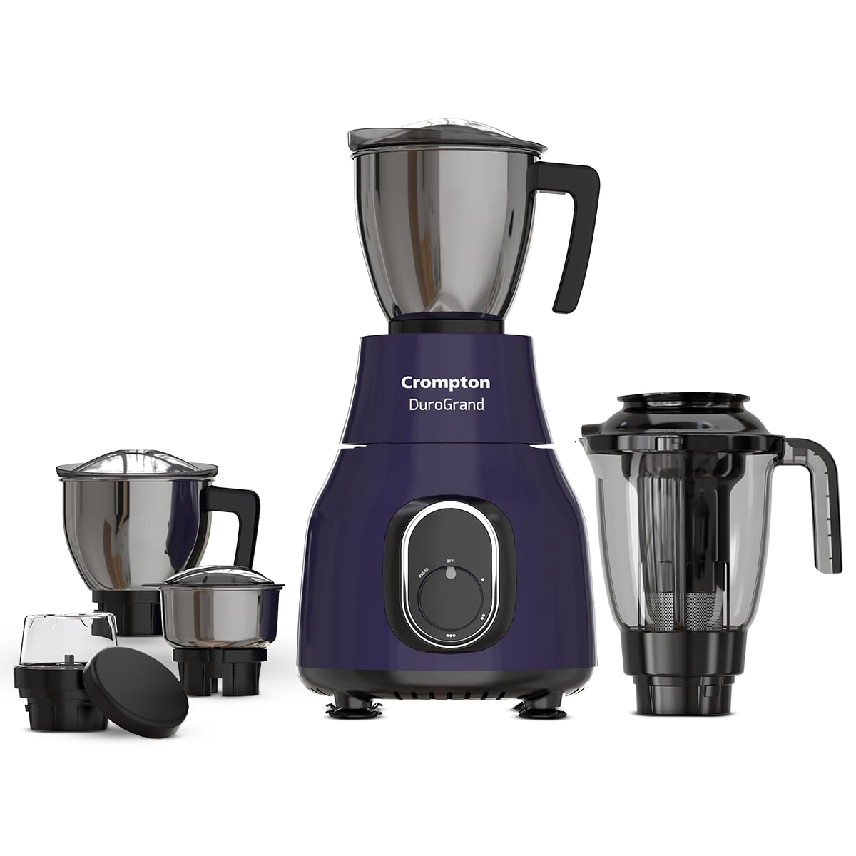 Crompton Duro Grand 750W Powertron Motor | 5 Jars | Grind and store jar, Stainless steel jars and Blender jar with fruit filter | 2 in 1 Application | 5y on Motor and 3y on Product-image-16
