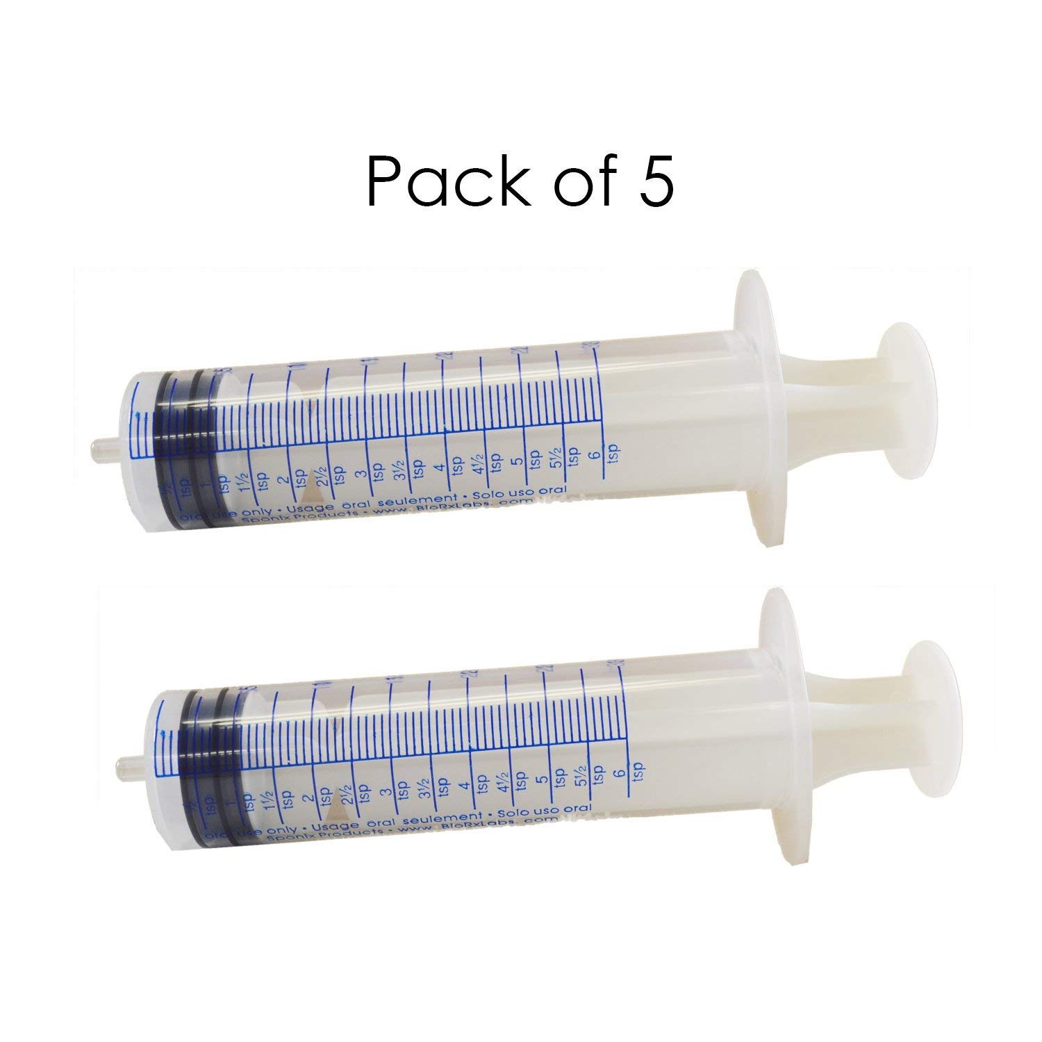 Oral Syringe - 30 mL - Best for dispensing liquids and oils - Individually Wrapped - 5 pcs : Industrial & Scientific