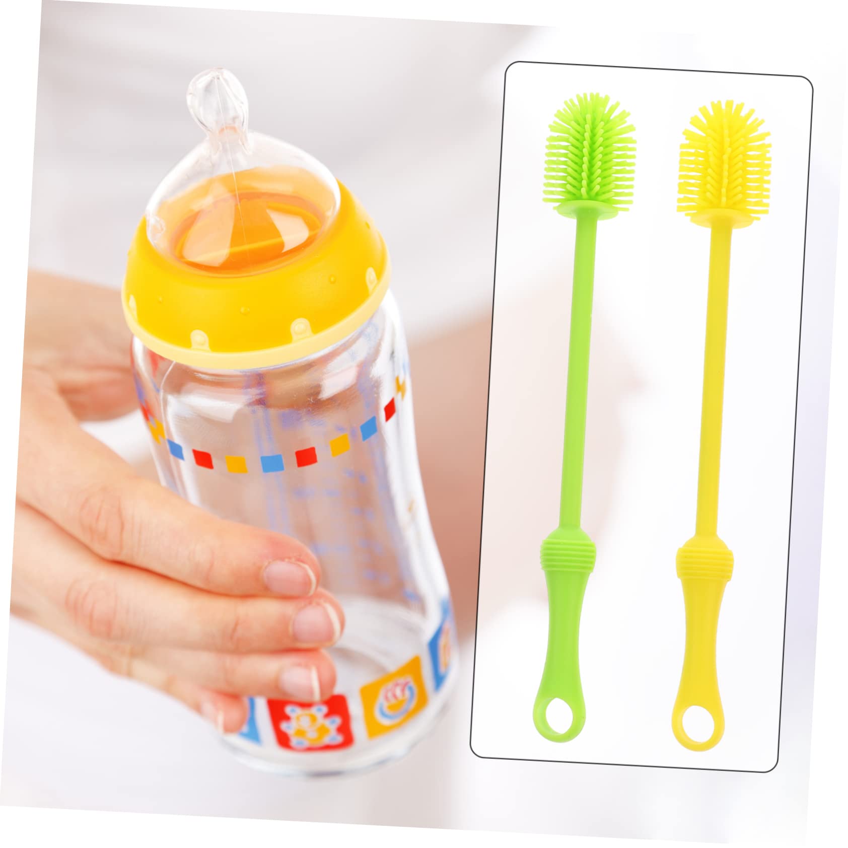 Abaodam 6piezas Cepillo De Limpieza para Biberones De Mango para Botellas De Agua Biberones y Utensilios De Cocina Color Verde y