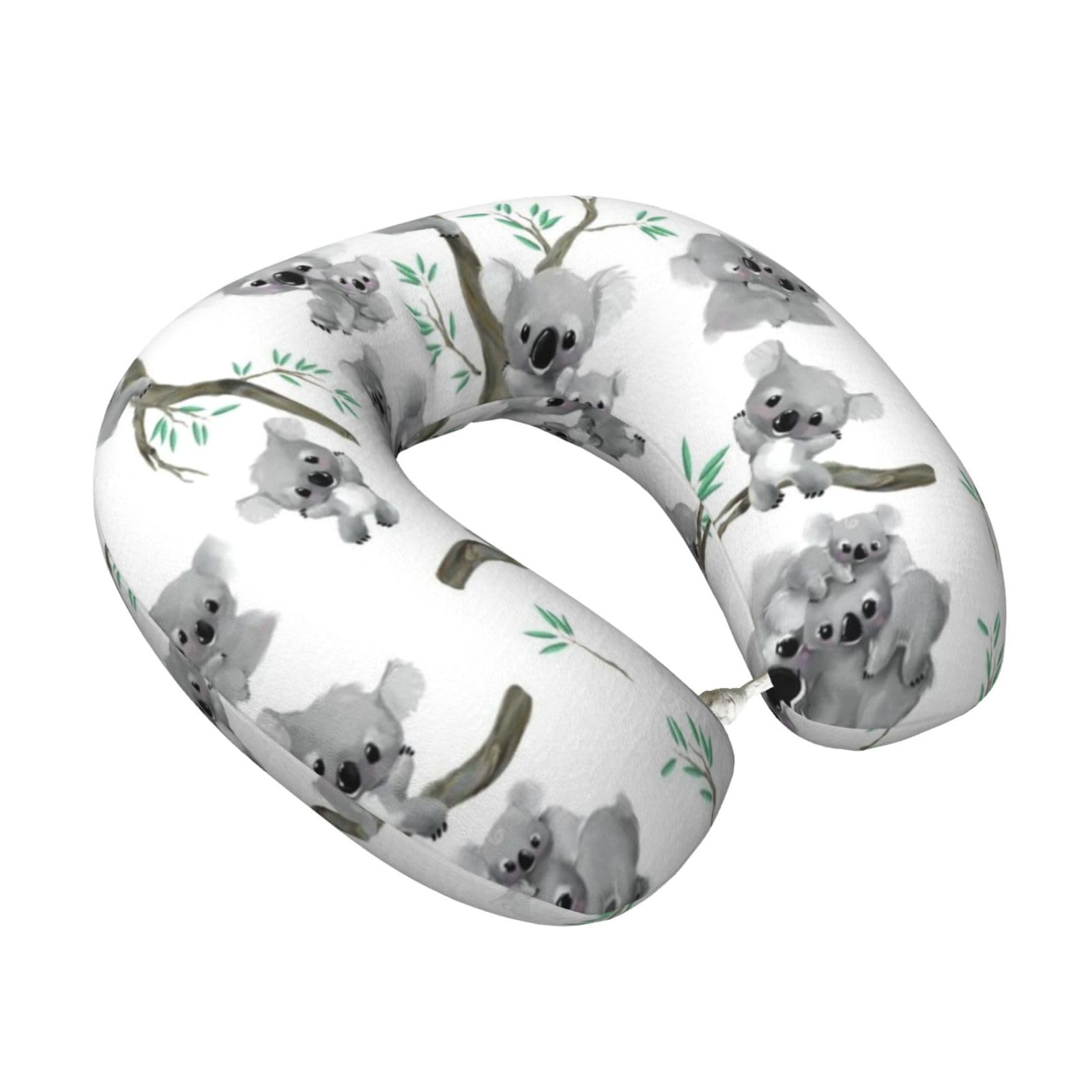 LKYMOH Koala (2), Travel Neck Pillow U-Shaped Memory Neck Support Soft Comfortable With Washable Cover For Airplane Car Traveling and Office
