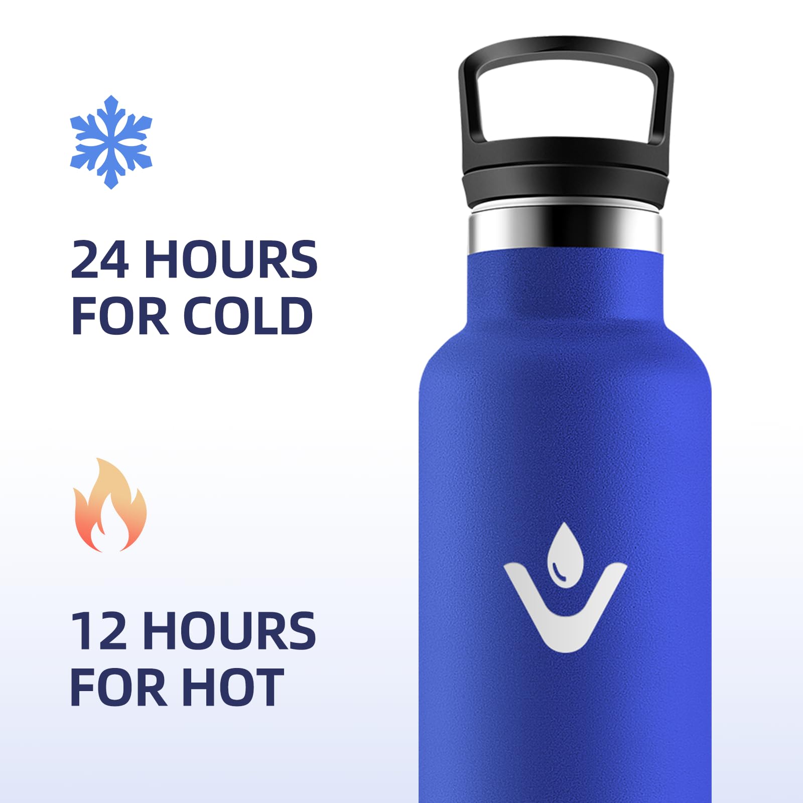 Motswedi Borraccia Termica, 750ml Con 2 Tappi, Borraccia con Cannuccia, Doppia Parete, Bottiglia Termica, A Prova di Perdite, Bottiglia acqua Per Scuola, Campeggio, Palestra, Sport, Blu Reale
