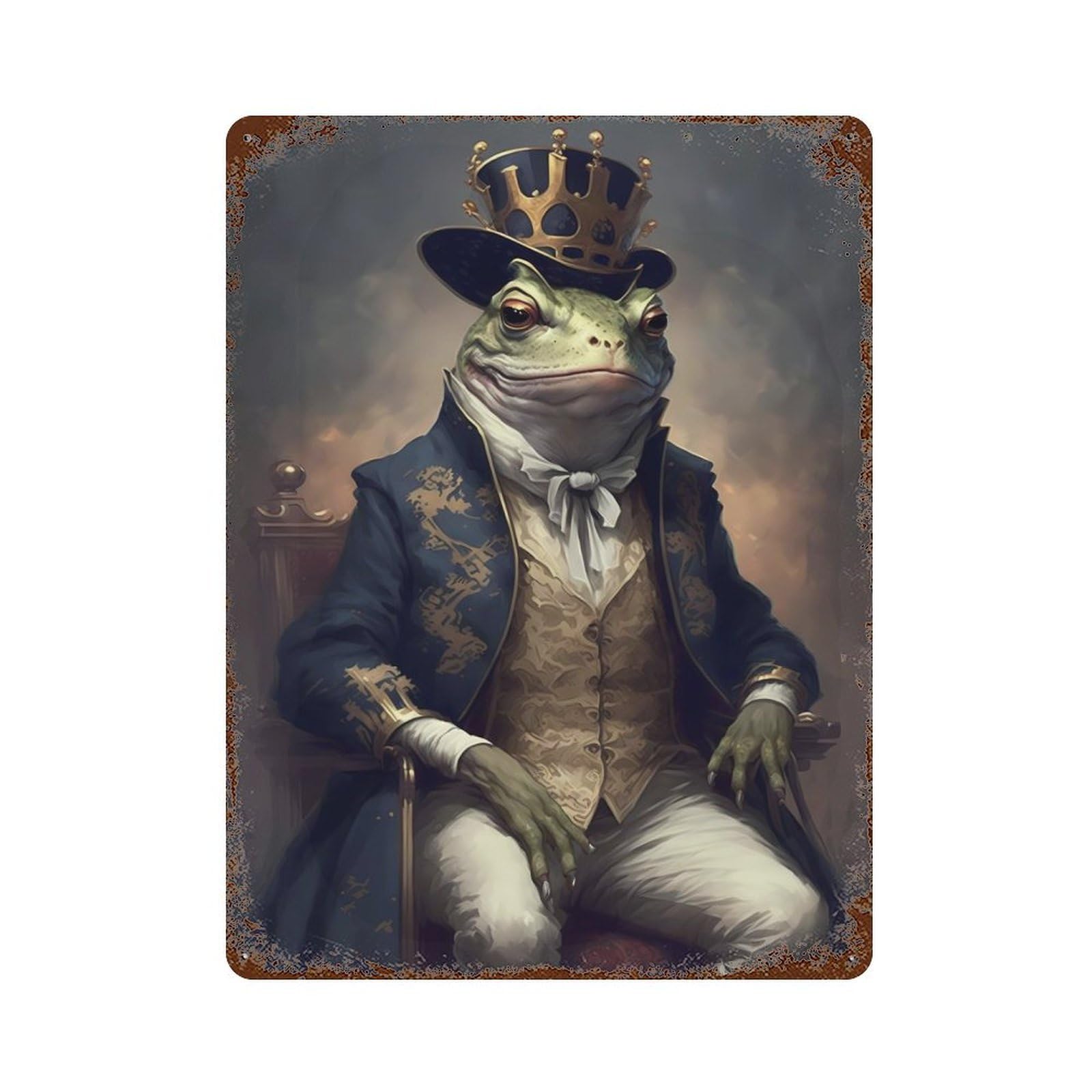 Frog Graceful 15.7"x11.8" Retro Metal Sign, Industrial Home Decor for Office, Studio And Wall Decor
