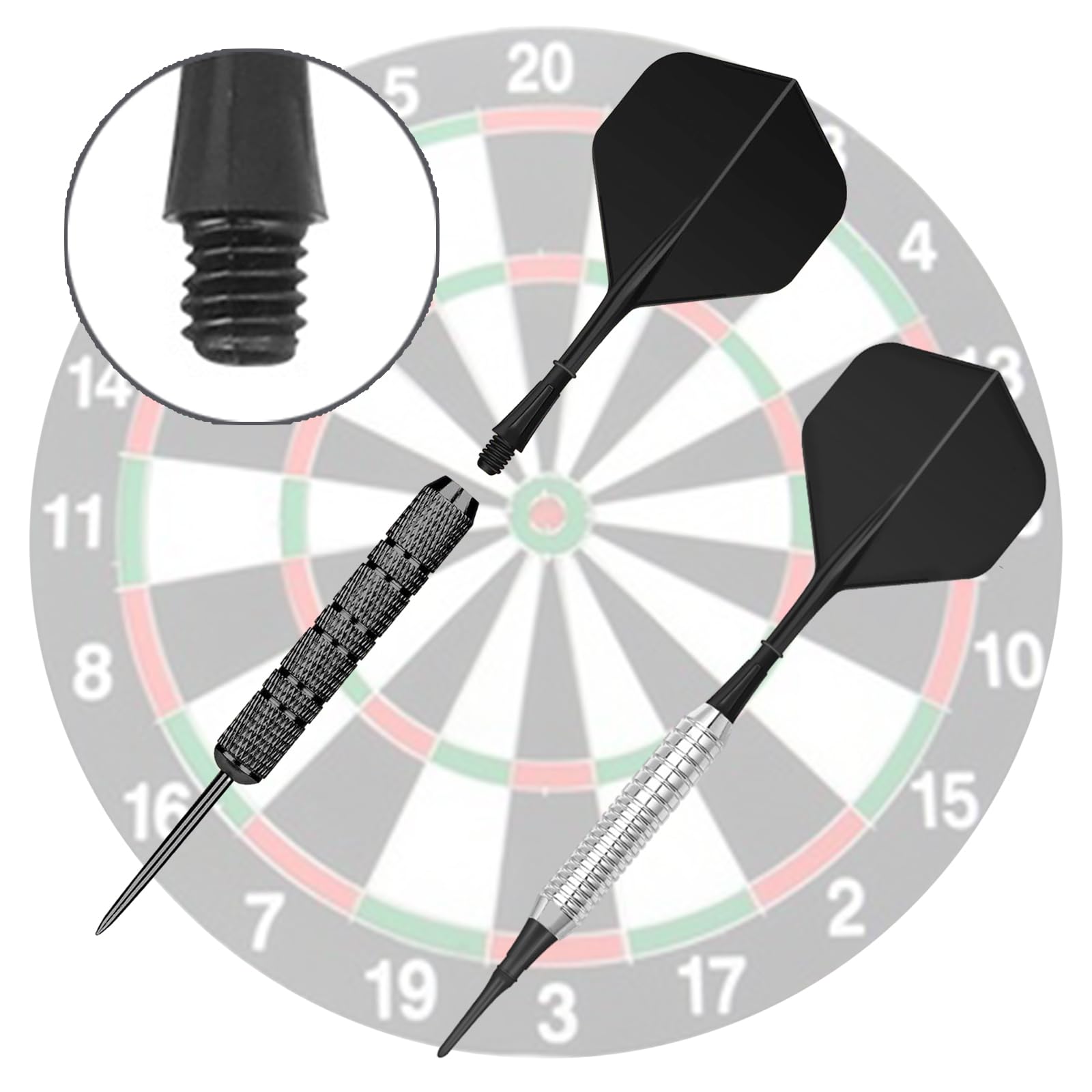Lot De 10 Tiges + Ailettes De Fléchettes – 2BA, Noir, ABS, Anti-chute, 7x2x2 Cm, 17g, Pour Débutants Et Pros
