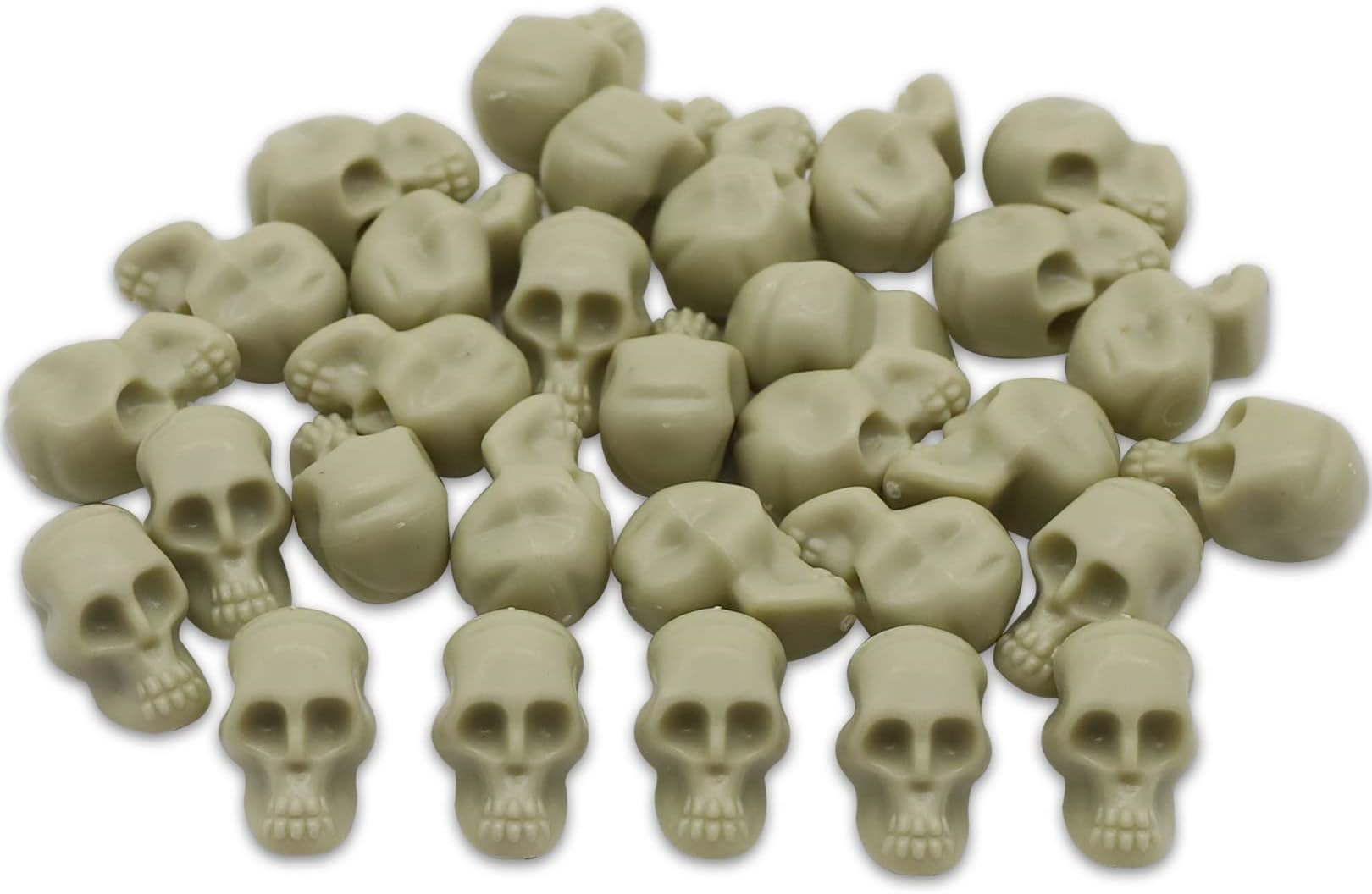 jeufun 30pcs Halloween Mini Skull Head Halloween Figurines Skulls Mini Heads Ornament Realistic Skeleton Skulls for Halloween Prank Props for Halloween Trick Toy Accessories