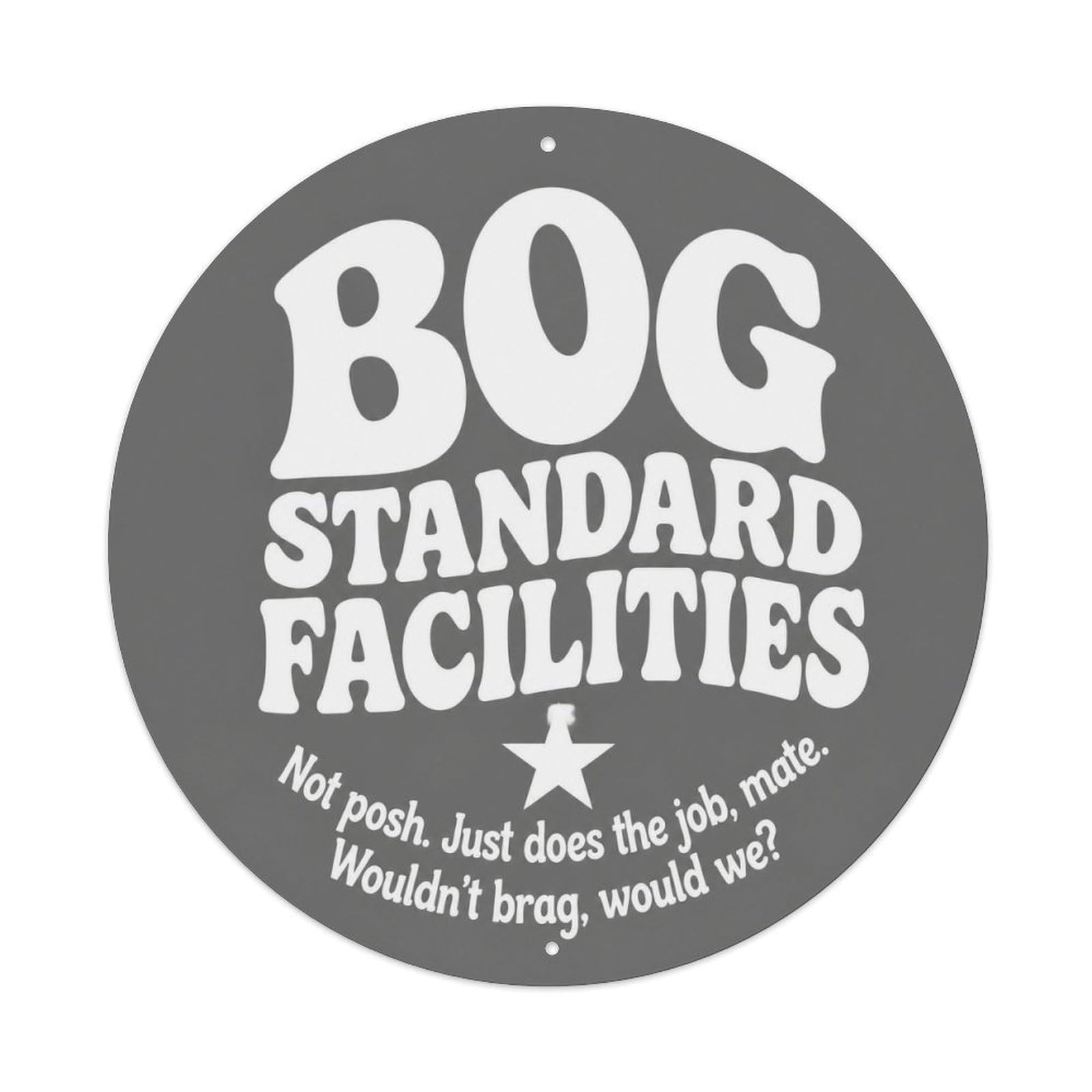 Olyhtr 8X8inch Classic Style Loo Humor Bog Standard Toilet British Retro Typography Metal Tin Sign