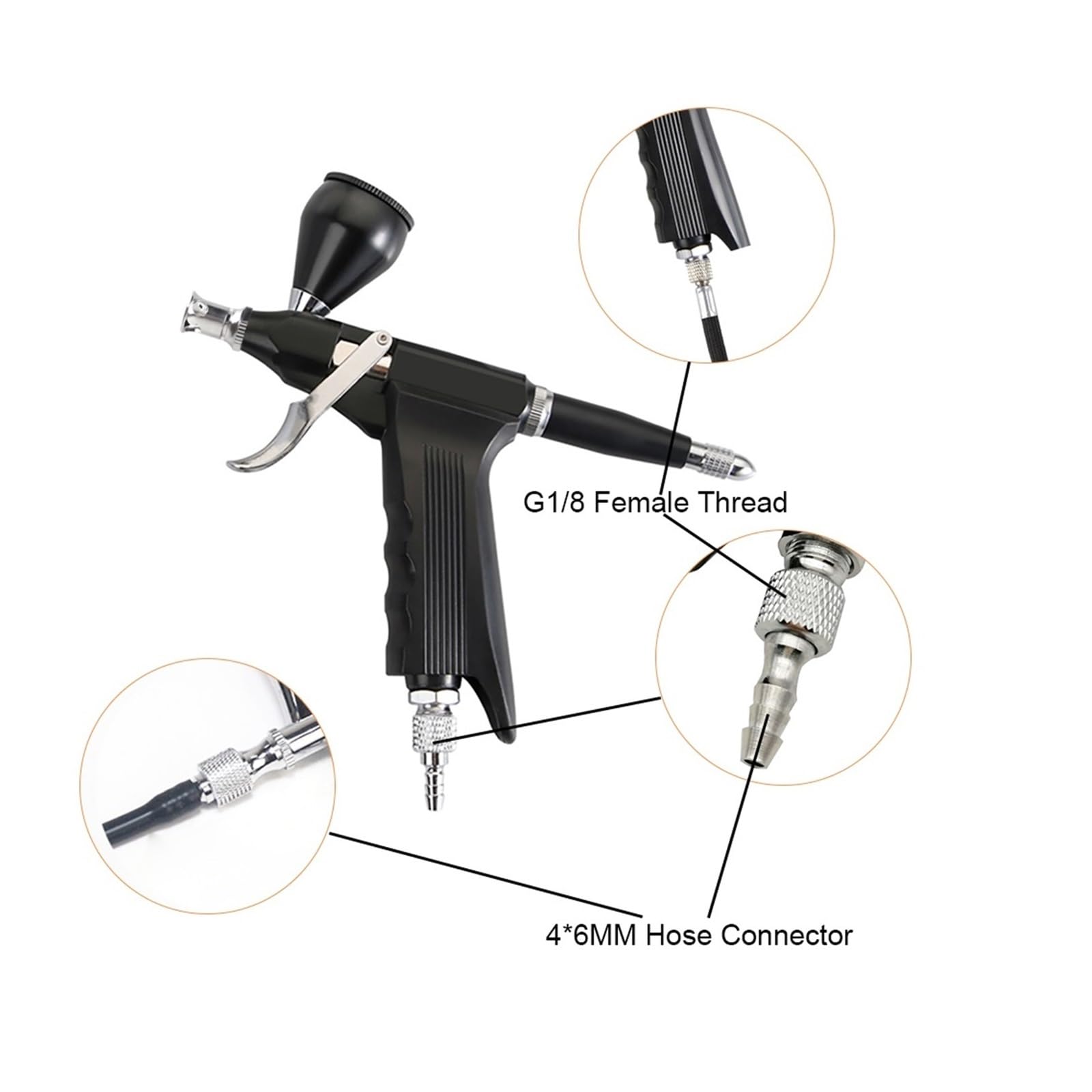 Pistolet lakierniczy， Pistolet natryskowy Dual Action Easy Clean 20 40CC 0,3MM Trigger Simple Spary Pen(B Red)