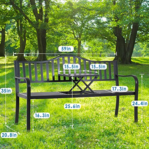 Metal Garden Bench Park Bench Bench Chair Outdoor Benches Clearance Patio Bench Yard Bench Porch Work Entryway Steel Frame Furniture #TOP6