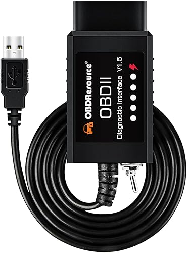 OBDResource FORScan OBD2 Adaptador USB ELM327 para Windows, herramienta de codificación de diagnóstico con interruptor MS-CANHS-CAN para vehículos