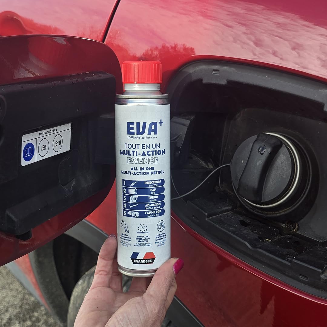 Décrassant Essence 5en1 300mL - EVA+ | EVAAD006 | Tout en Un Multi-action Sans Démontage | Nettoie Injecteurs EGR Turbo Catalyseur | Réduit Consommation | Nettoyant & Décalaminant Moteur Diesel