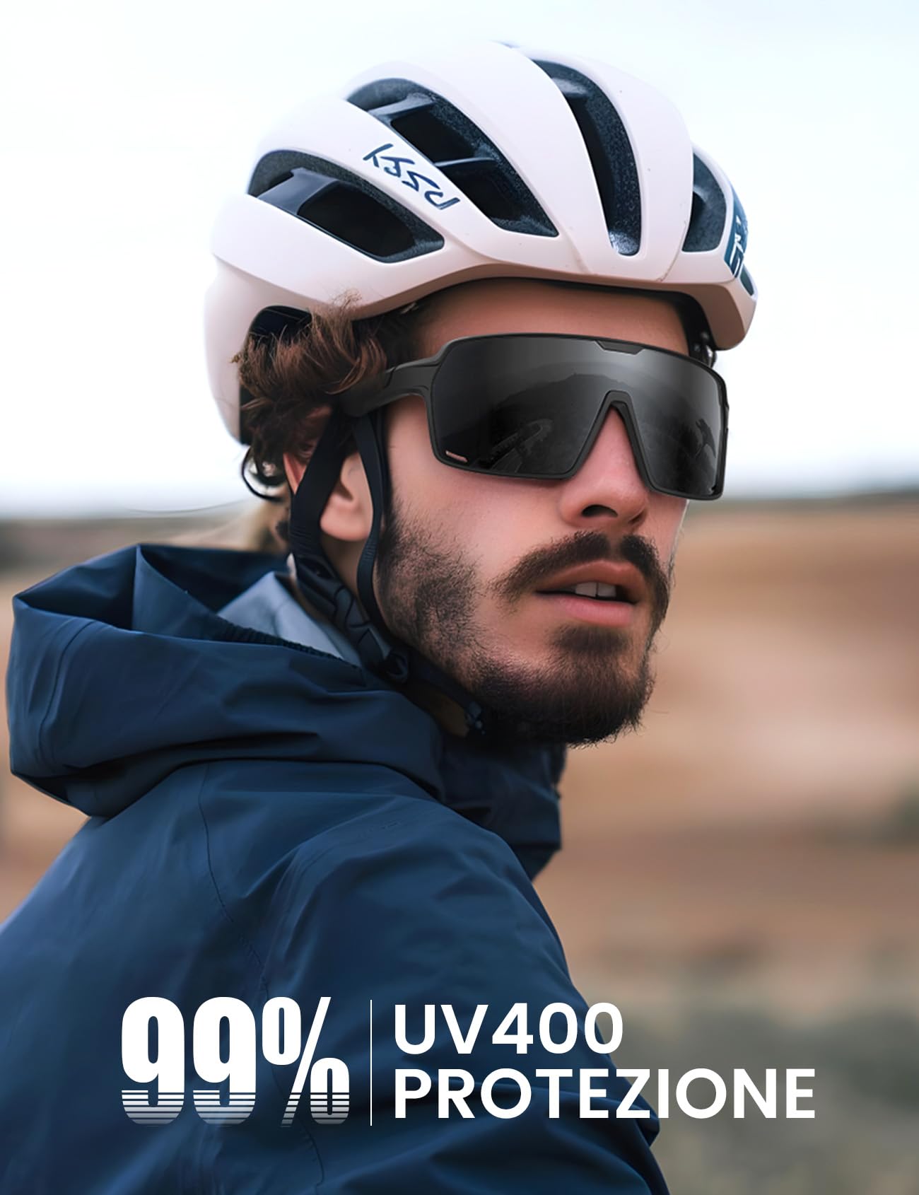 Lamicall Occhiali da Sole Ciclismo Polarizzati, [29g Ultraleggero] TR90-Telaio Infrangibile, Anti-UV400, Naselli & Aste Regolabili, Occhiali da Sole Sportivi per Uomo e Donna, per Ciclismo/Corsa