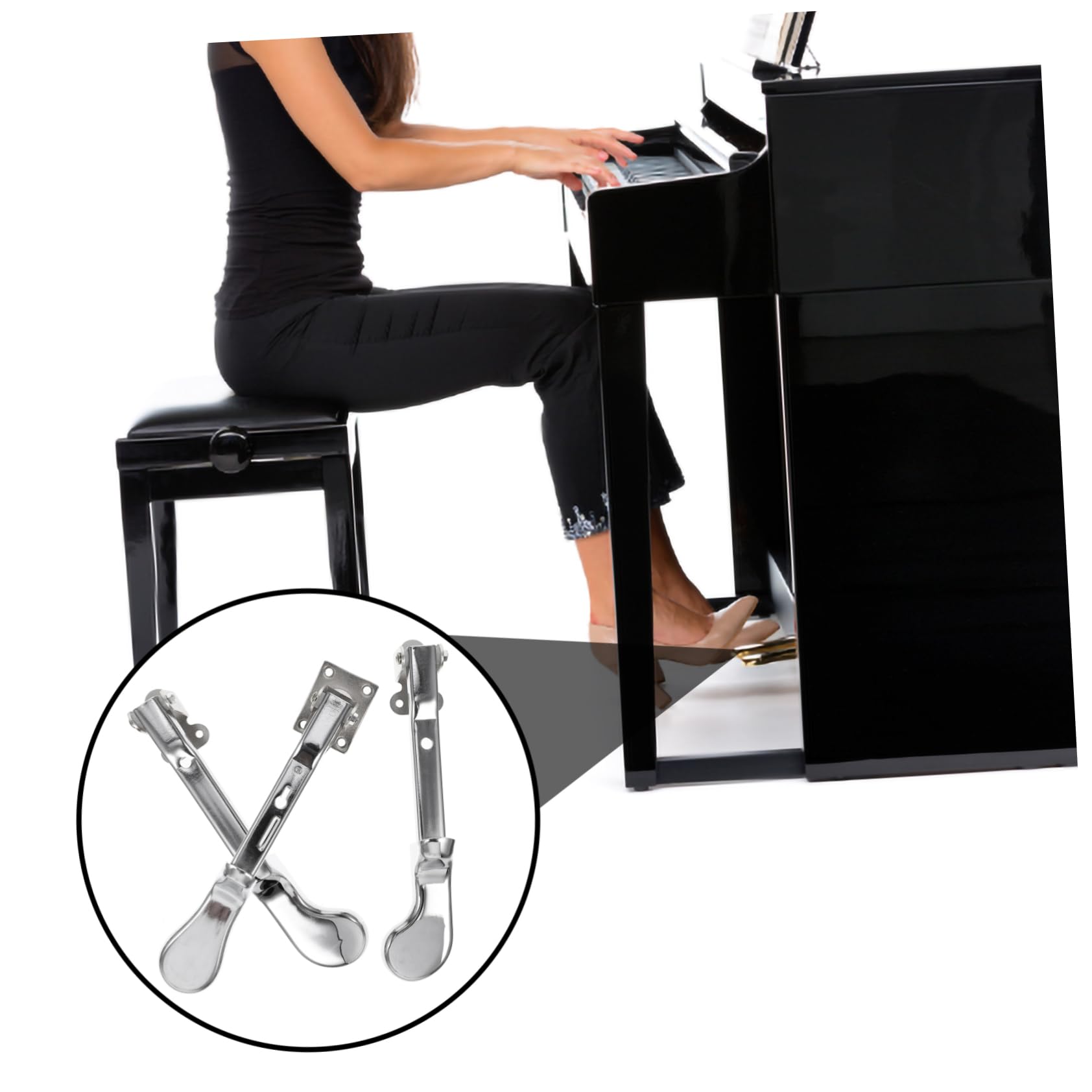 VICASKY Material Piano Pedals 3pcs Sustain Foot Pedal Replacement for Upright Piano Fit