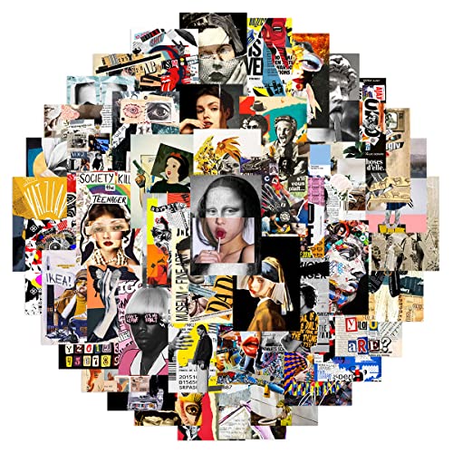 50 adesivi Collage d'arte per bottiglie d'acqua, adesivi in vinile, accessori per libri,laptop, diario, album per adulti e adolescenti ragazza