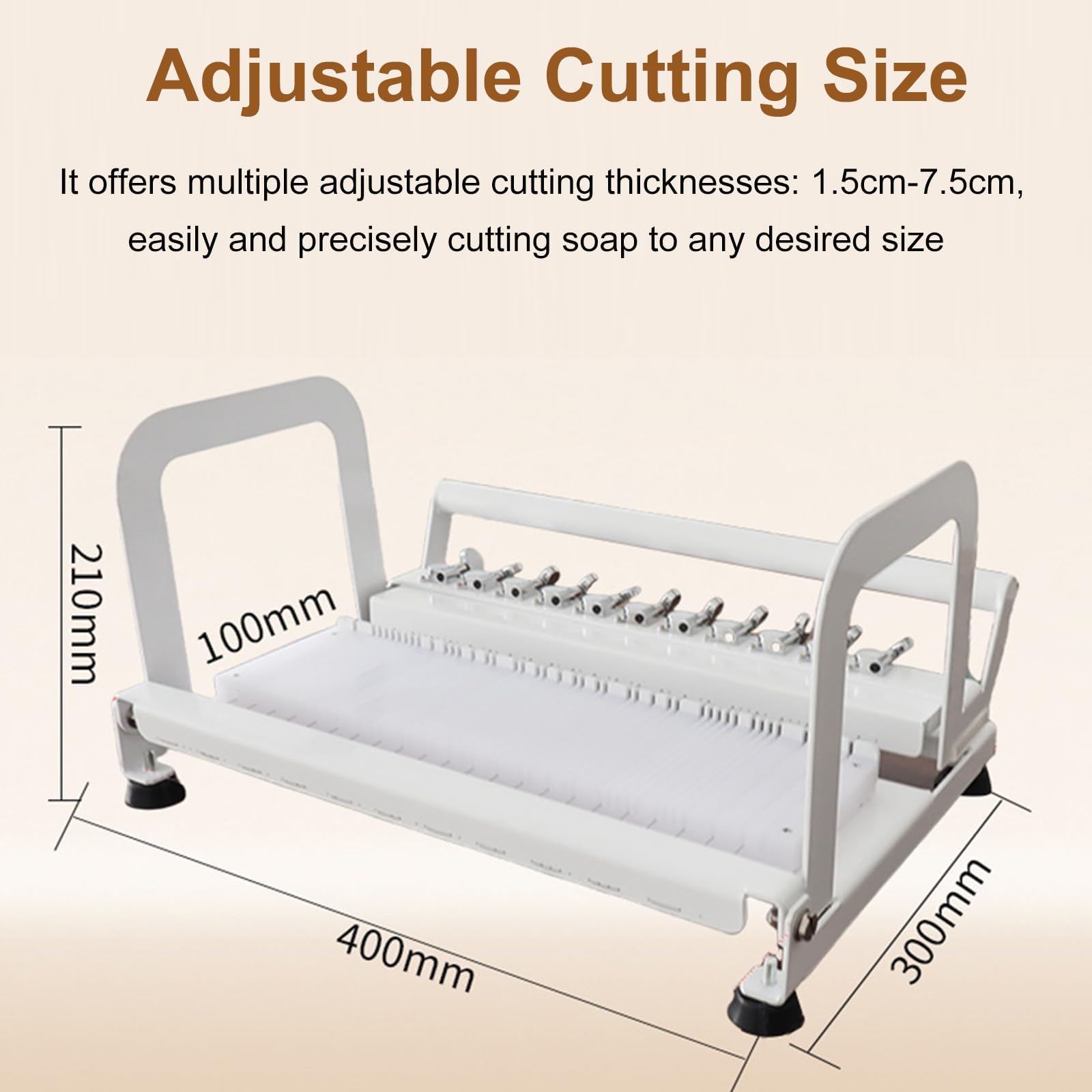 Drahtseifenschneider – Multi-Draht-Seifenschneider für Kaltprozessseife, verstellbare Dicke, manueller Schneider für Seife, Kerze, Käse, Butter, Kuchen – 37 x 10 cm