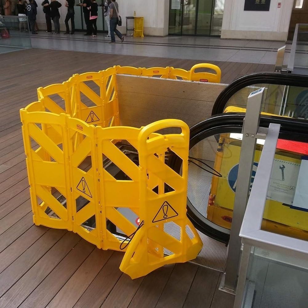 Wysuwany mobilny znak bezpieczeństwa 13 stóp komercyjne ogrodzenie barykadowe z paskami blokującymi składana przenośna bariera do kontroli ruchu budowlanego