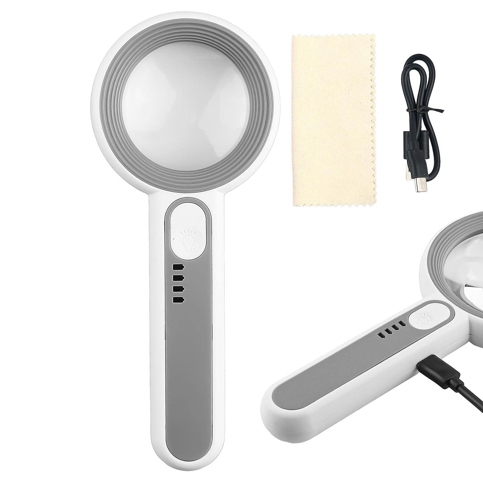Maxal Men's 5012C - 50Mm Reading Magnifying Glass - Lighted Magnifying Glass - Handheld Reading Rechargeable For Reading, Scientific Observation