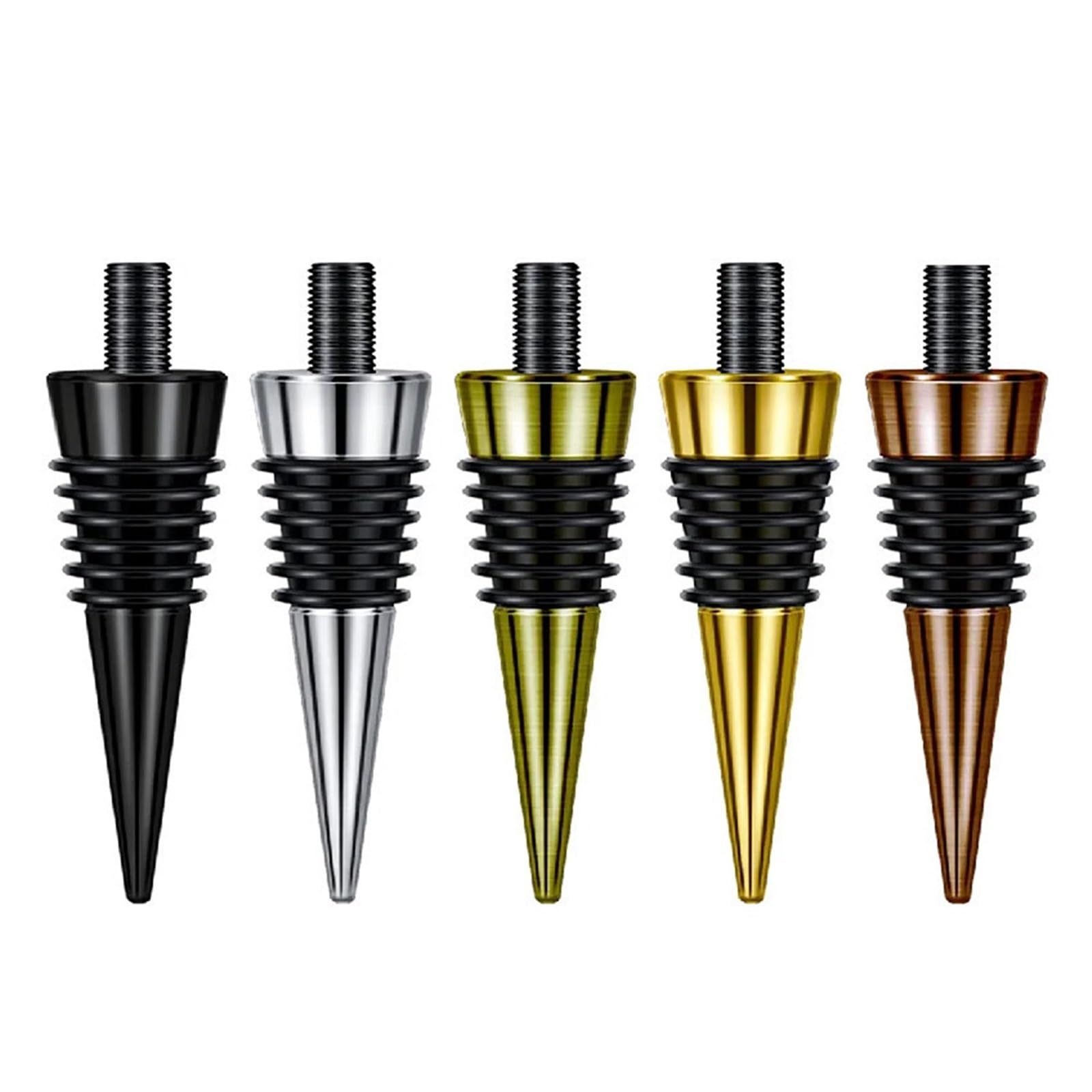 Tapón for Botella De Vino De Acero Inoxidable – Conservador De Vino Reutilizable Hermético Al Vacío, Tapón De Vino con Diseño De Tornillo Creativo for Bar, Hogar Y Fiesta(5 pcs)