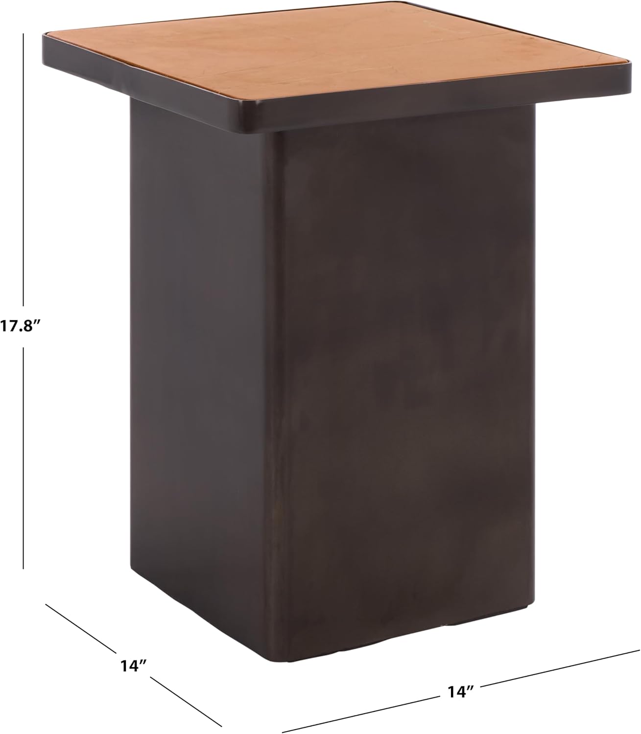 SAFAVIEH Couture Collection - Bellatressa Black Metal Accent Table, Square Red Marble Top, Modern Design, Fully Assembled (SFV5774A)