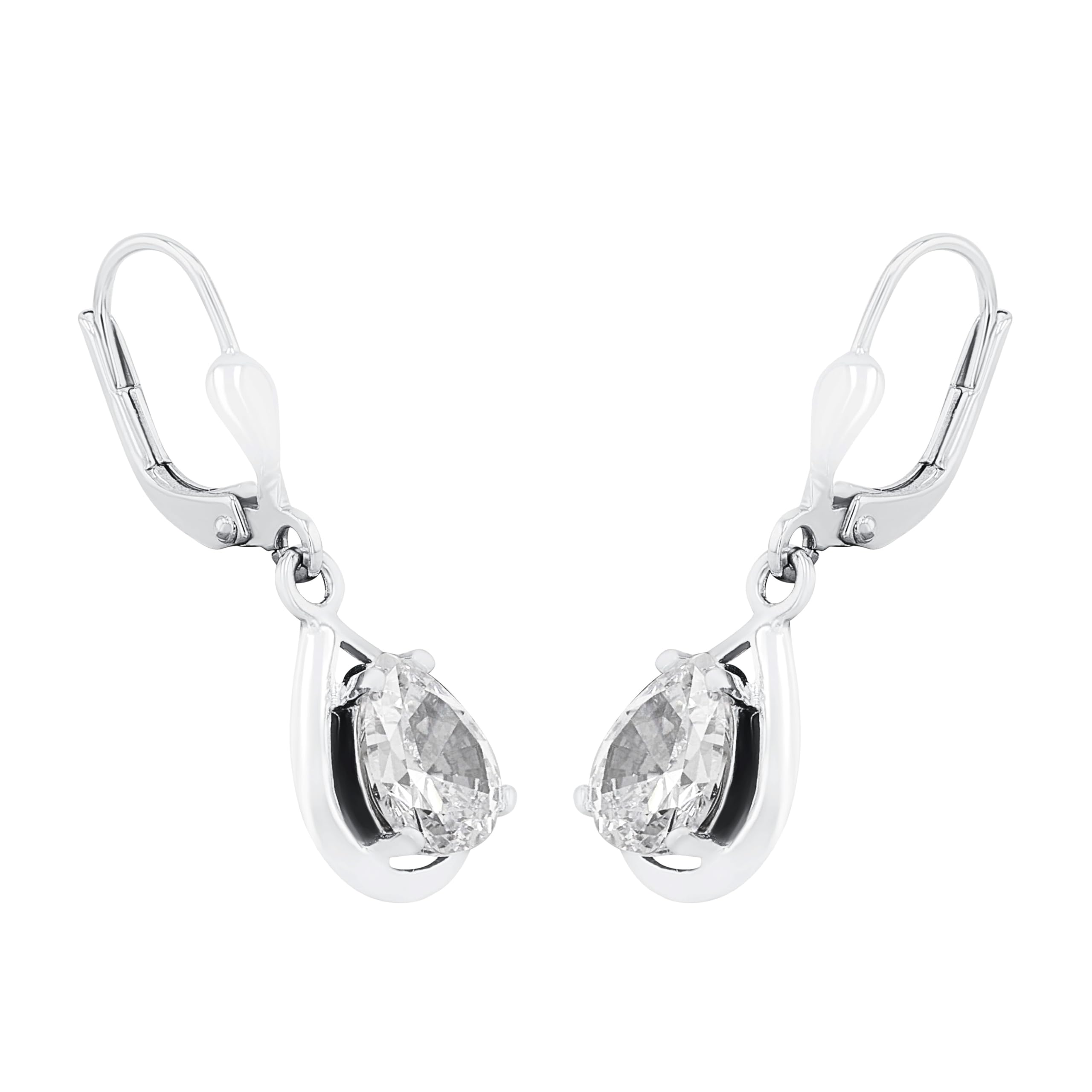 Amor Pendientes de mujer en Plata de Ley 925 con circonitas sintéticas. Se entregan en caja de regalo.