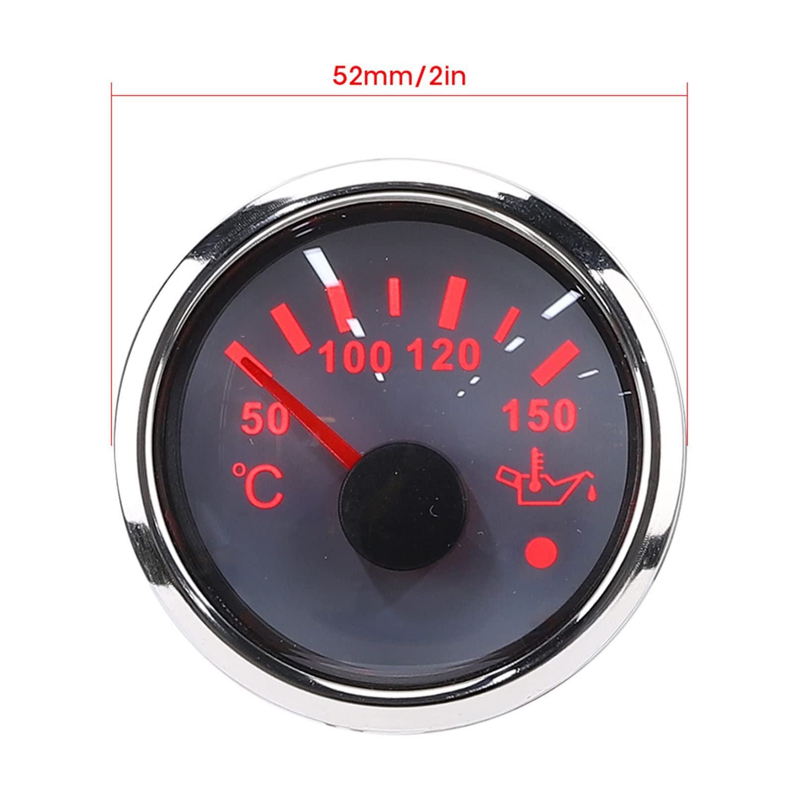 Pointeur de Température D'huile 52mm, étanche, Anti-buée, Thermomètre Automatique pour Voiture et Bateau, 2 Pouces, Noir et Blanc (Blanc)