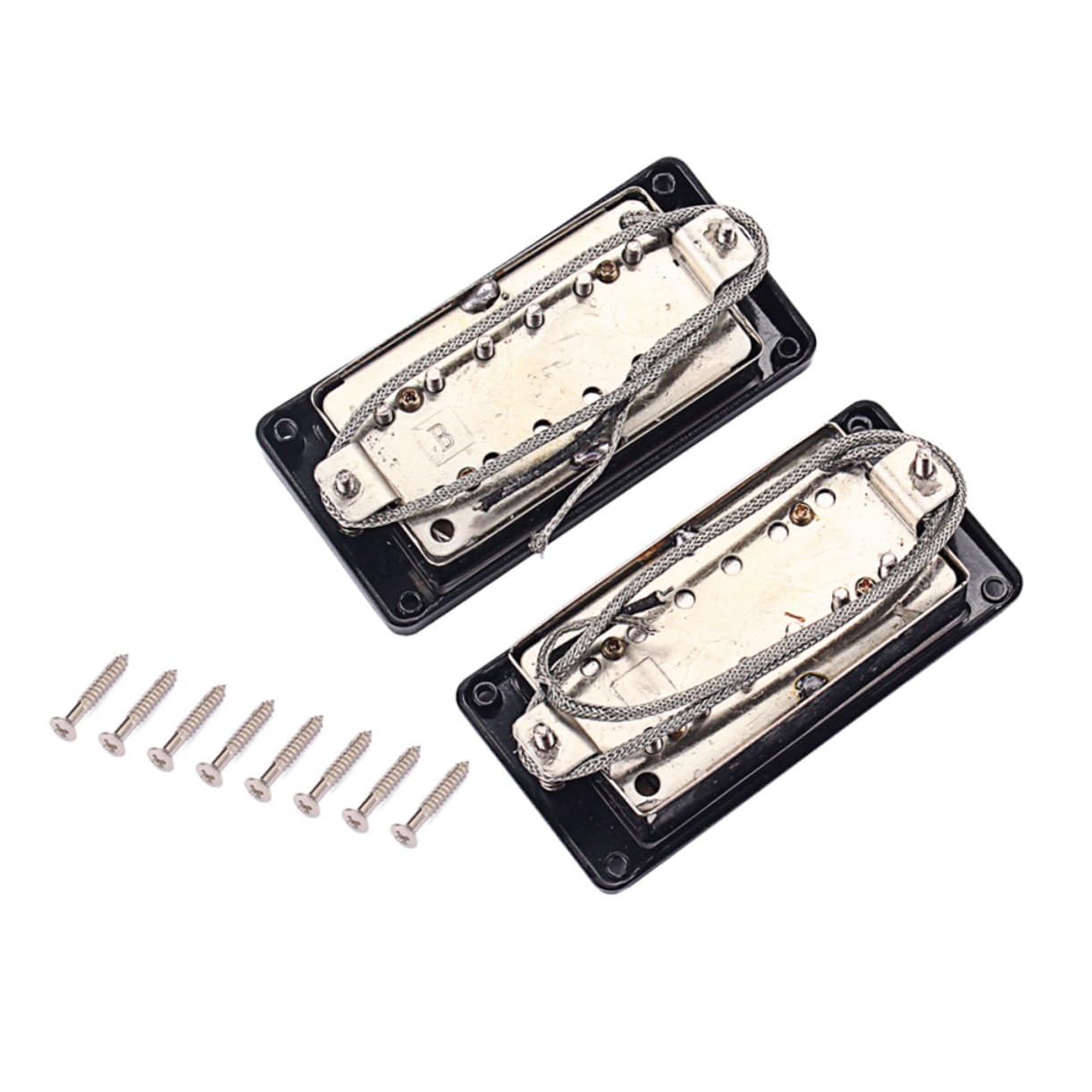 Set di 2 Pickup per Chitarra Elettrica in Lega, con Viti | Pickup per Chitarra Elettrica Humbucker, Nero, Microfonicità Ridotta e Cerato, per Ponte e Manico