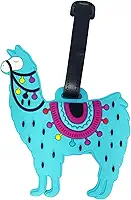 Identificador De Mala De Viagem Tag de Bagagem Avião Férias Etiqueta Silicone Premium (TAG 10 Lhama Azul)