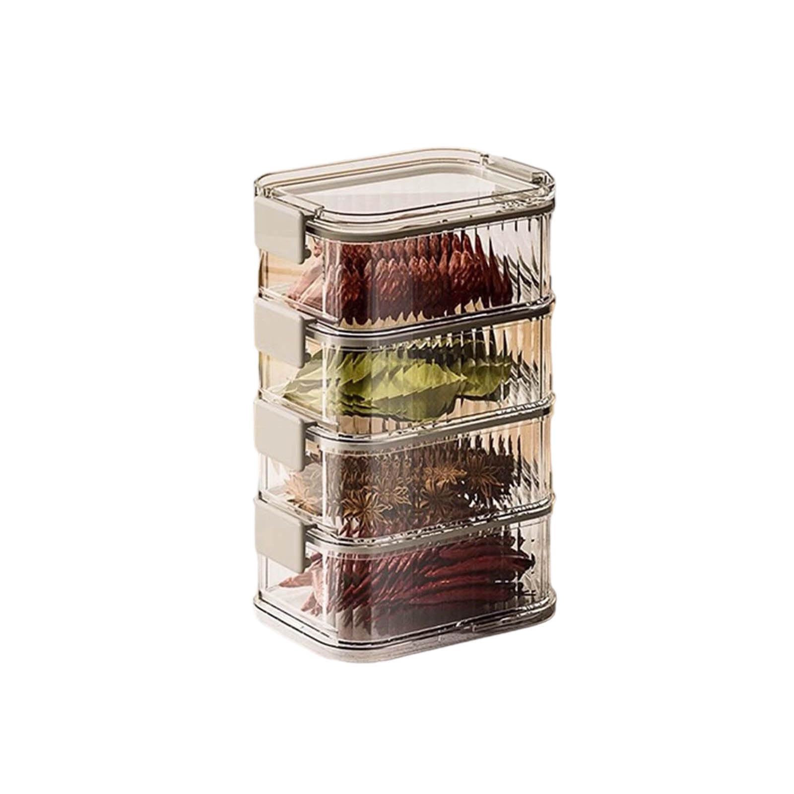 Multilayer Spice Jar Leak Proof Sealed Kitchen Storage Containers Stackable Organizer for Salt and Egg Pepper Jars with Airtight Lid