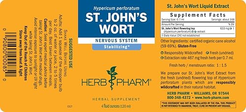 Miniatura 9 de Herb Pharm Extracto líquido de hierba de San Juan para un estado de ánimo positivo y equilibrio emocional, alcohol de caña, 4 onzas