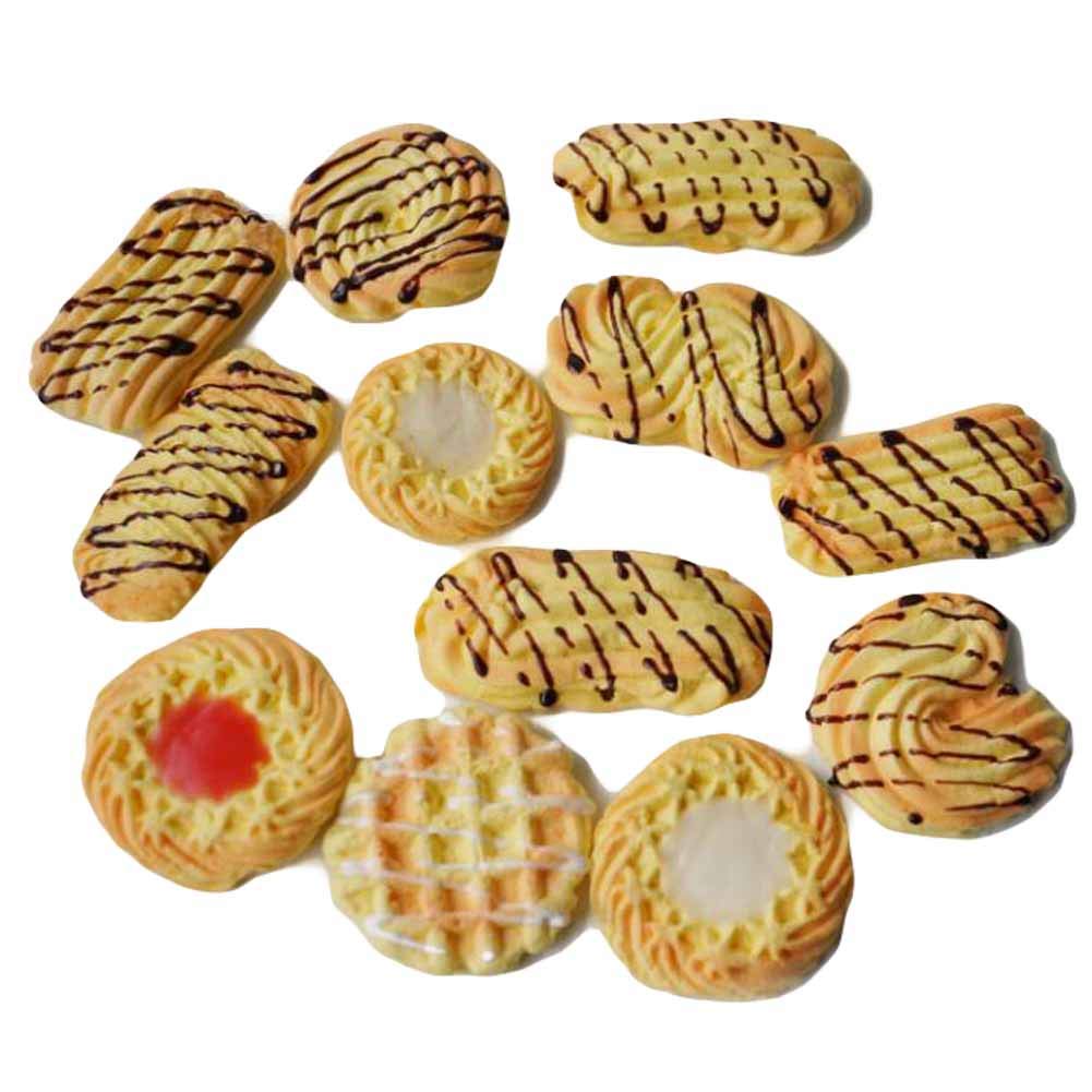 TAODAN 12 stuks nepkoekjes, kunstmatige koekjes, simulatie, realistische dessertcrackers, voedsel voor keuken, thuiswinkel, winkelcentrum, bruiloft, bakkerij, restaurantdecoratie (6 stijl