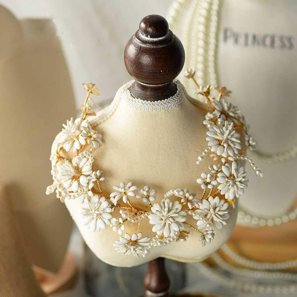 European Flower Bridal Soft Hairbands Pearls Barrettes Wedding Diadem Queen Tiaras Wedding Hair Accessories
