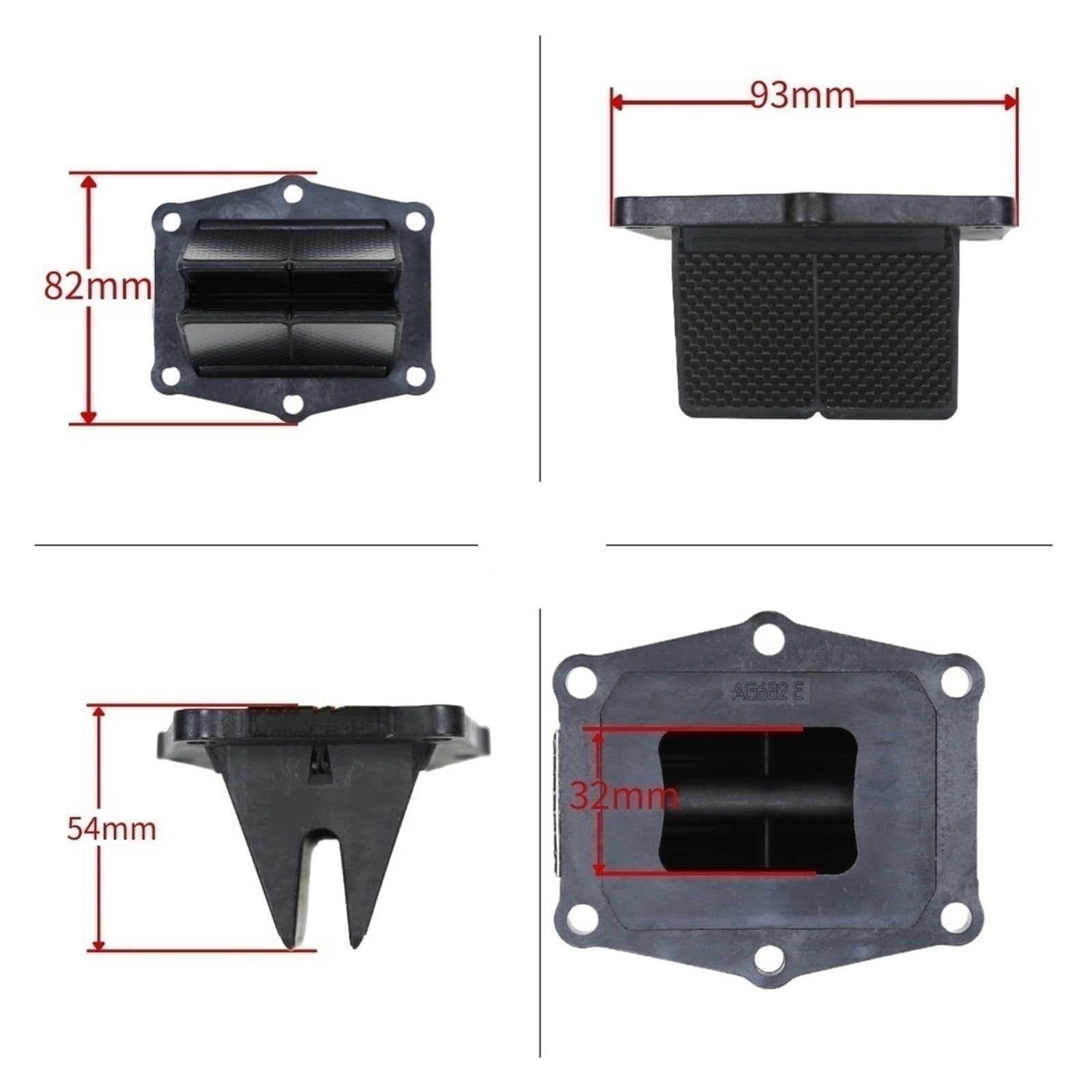 Valve À Lames En Fiber De Carbone Pour Moto, Plaque D'admission Carburateur Convient pour Honda CR250R TRX250 M200 MC250 CLAPET BOITE POUR