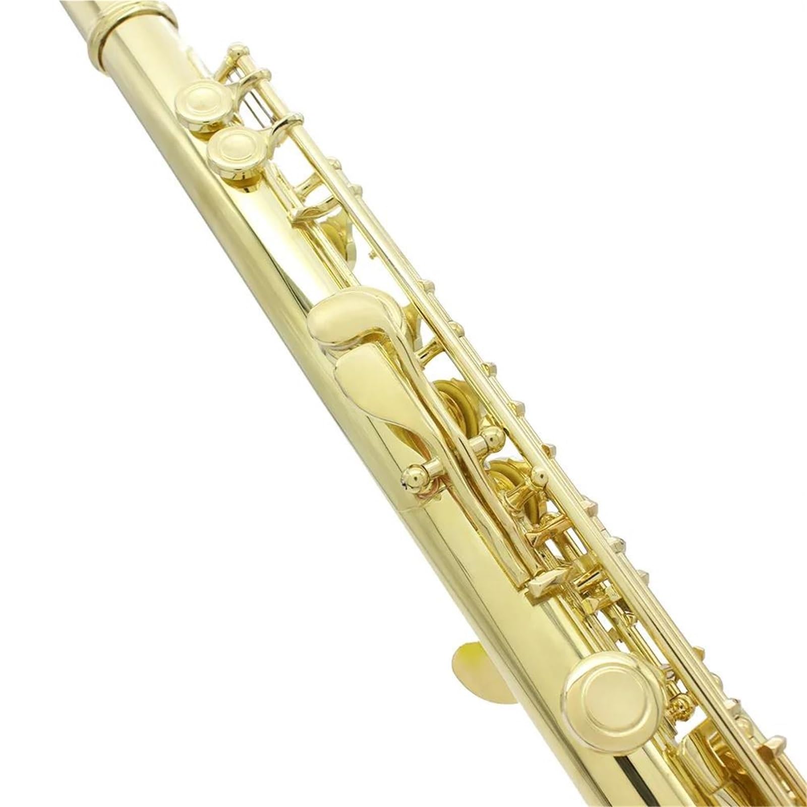 Classic Flet Poprzeczny 16 Otworów Plus Flet Z Klawiszem E Mosiężny Złoty Flet Instrument Muzyczny Zamknięte Skórzane Etui Profesjonalny Instrument Koncertowy Na Flecie