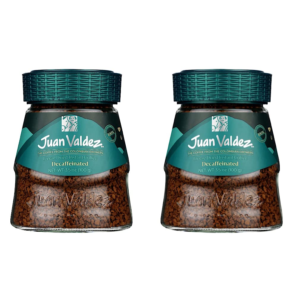 Decaffeinated Freeze Dried Coffee 3.5 OZ - Premium Colombian Coffee (Pack of 2)